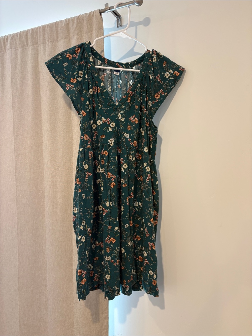 Old Navy Dark Green Floral Midi Dress